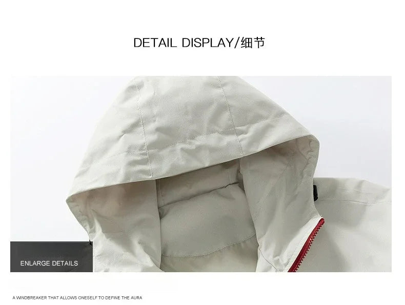 Gorpcore Waterproof Jacket Mens Couple's Ski Oversized Zipper Pocket Windbreaker Autumn High Quality Travel Camping Hooded Coats