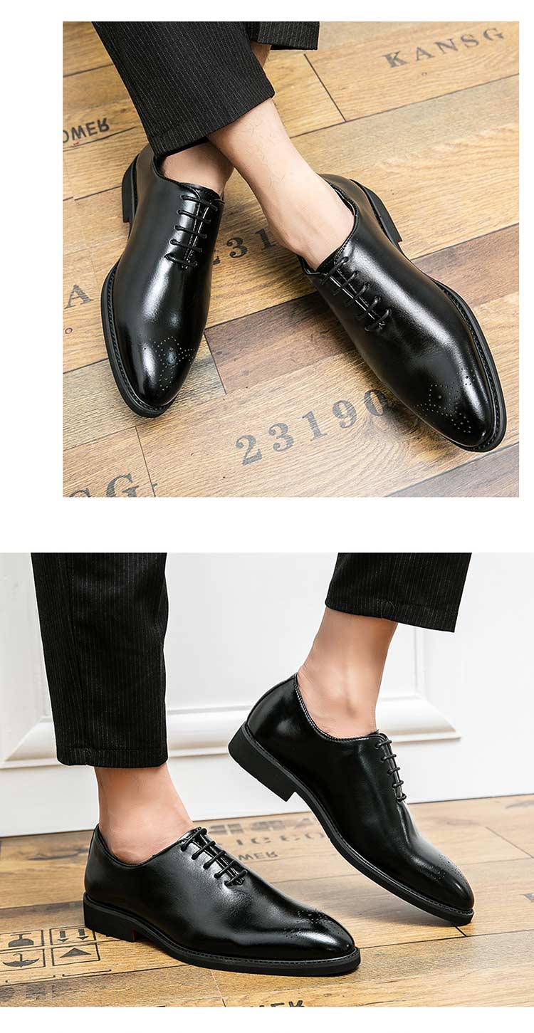 New Red Sole Brogue Shoes Men Black Business Mens Formal Shoes Lace-up Round Toe Spring/Autumn