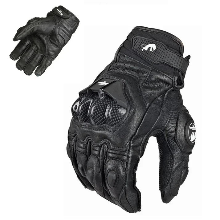 Mens Women 4 Season Driving Supertech Black/White Motorcycle Leather Gloves Racing Glove Motorbike Cowhide Race Bike Knight
