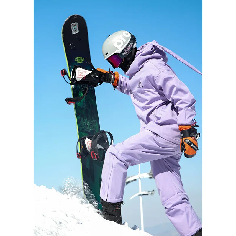 New Trendy Windproof And Warm Rabbit Ear Snow Clothes Men's And Women's Velvet Ski Clothes Set Couple Snow Clothes