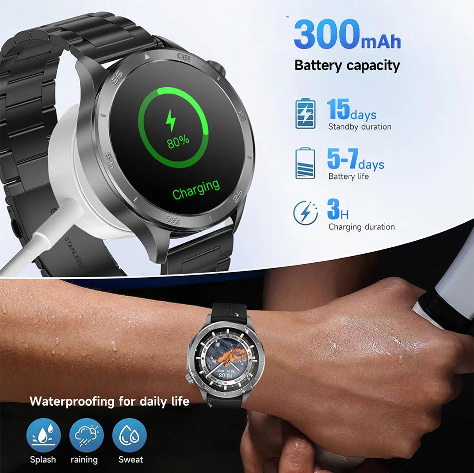 2025 New OPPO X2 Smart Watch Men's GPS Sports IP68 Waterproof Compass Heart Rate Blood Oxygen Bluetooth Call Smartwatches IOS