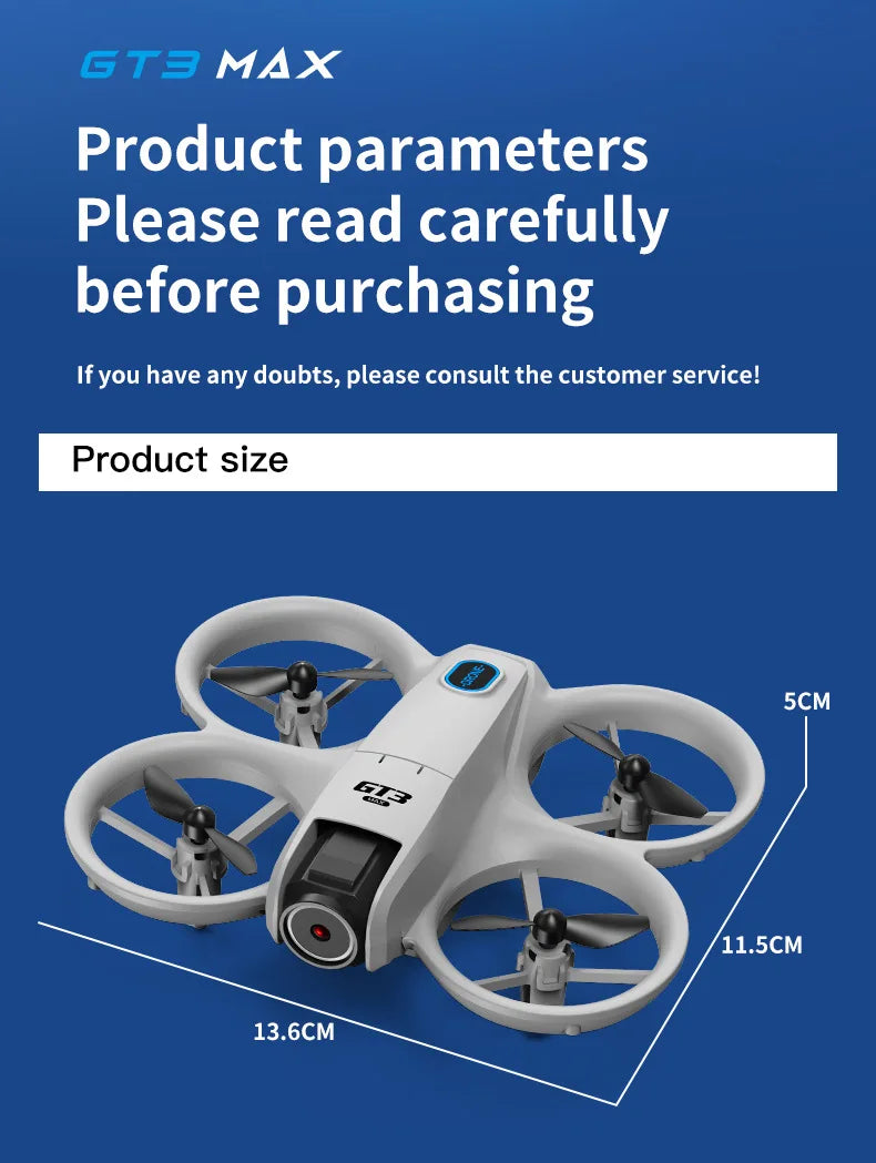 2026New GT3 MAX Drone 8K HD 4.3" Remote Control Headless Mode Helicopter 360° Flip Quadcopter Toys Mini Drone Fors Kid Toy Gifts