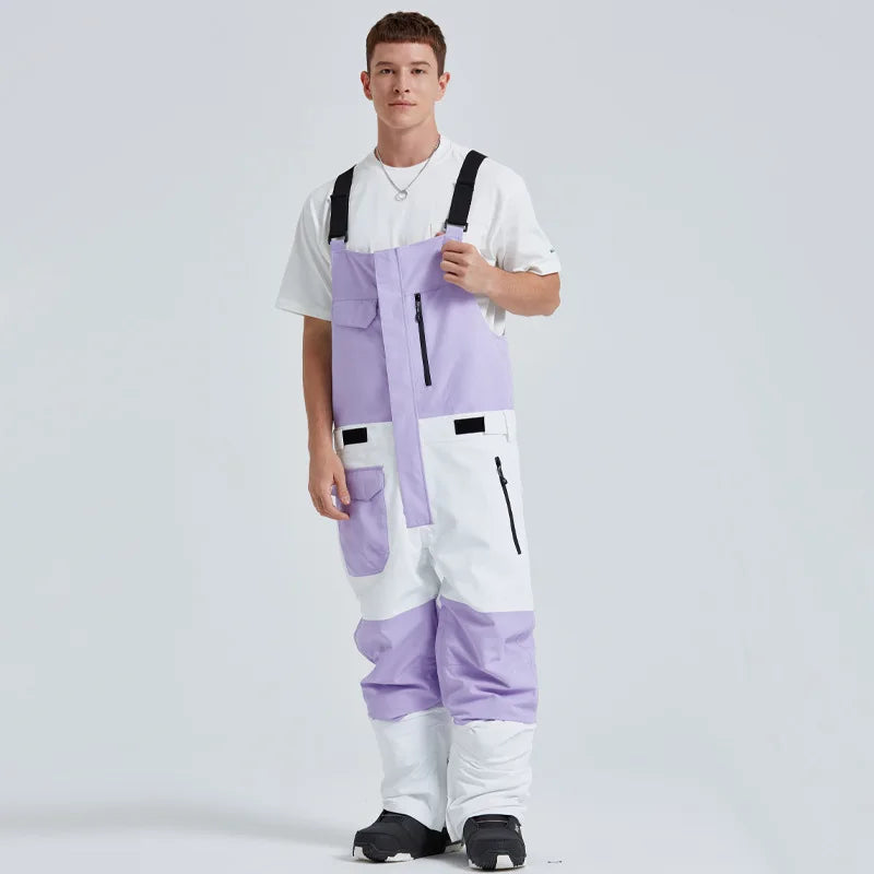 MUTUSNOW 2025 New Winter Women's and Men's Ski Strap Pants Windproof Waterproof Snowboarding Pants Outdoor Snowboard Overalls