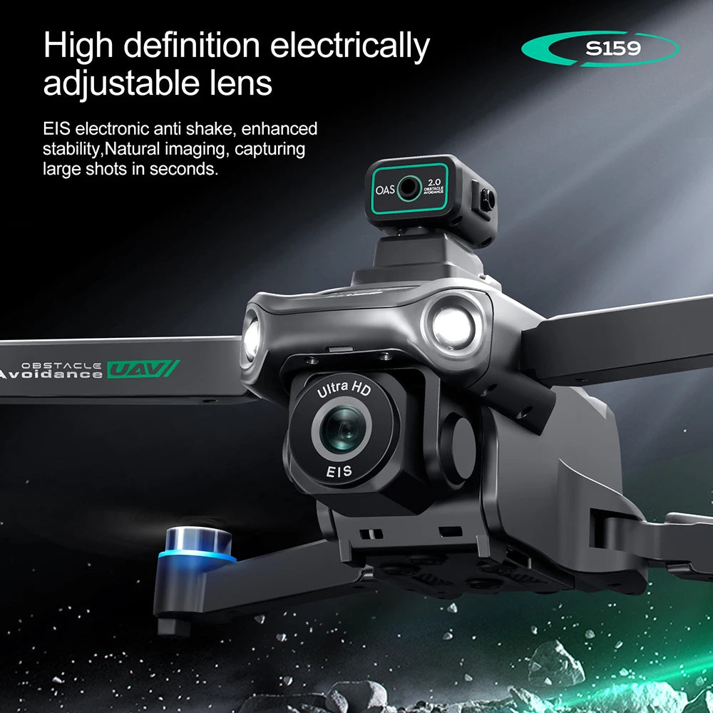 S159 GPS Drone Professional 360° Obstacle Avoidance Brushless 8K HD Dual Camera With Screen 5G WIFI FPV Dron Foldable Quadcopter