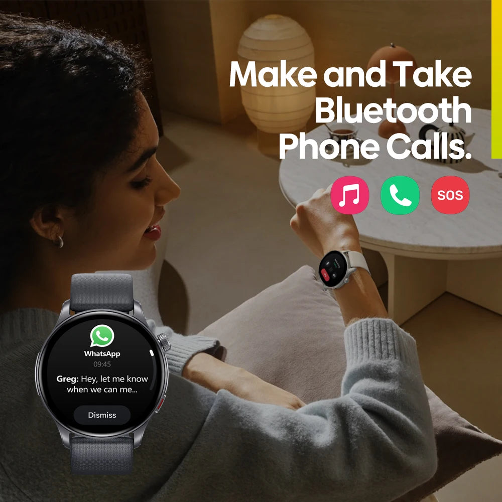 New Zeblaze Btalk 3 GPS Smartwatch 1.43" AMOLED Screen Dual Strap Bluetooth Calling Sports Watch Heart Rate SpO2 Stress Tracking