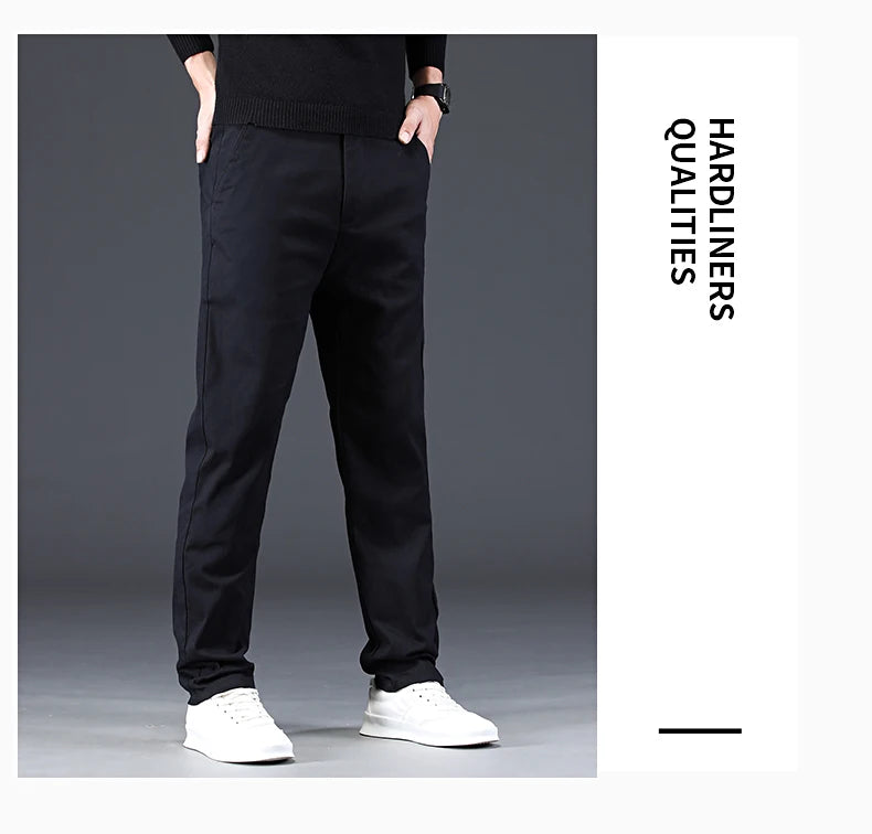 98% Cotton Men's Chinos & Casual Pants, Khaki Pants, Loose Straight , Streetwear Men ,Twill Pants,  Tall Men STRAIGHT Trousers