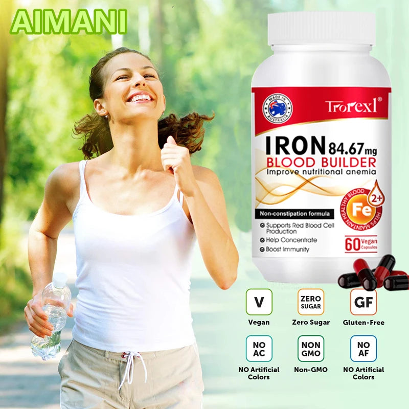 Iron Blood Builder Supplement for Women Nutritional Anemia, Iron Levels, Enhance Immunity Pills for Women Boosting Hemoglobin