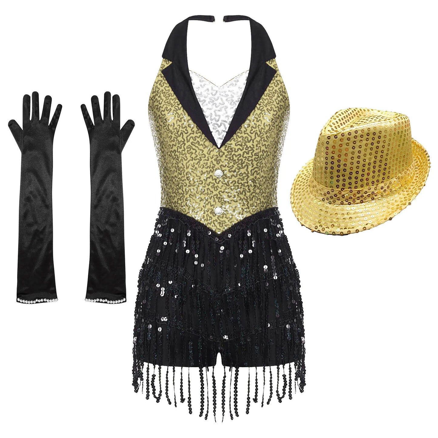 Women Modern Dance Dress Performance Costume Shiny Sequins Sleeveless Latin Jazz Tango Salsa Dance Leotard Bodysuit Dress Outfit