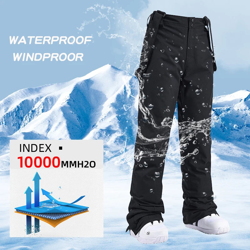 Winter Outdoor Mountain Waterproof Ski Pants For Men Women’s High Quality Windproof Warm Snow Trousers Ski Snowboarding Pants