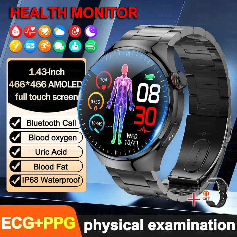 2026New high-end Smart Watch Men Women Health Measurement Blood Oxygen Bp physical examination call exercise ECG Smartwatch Man
