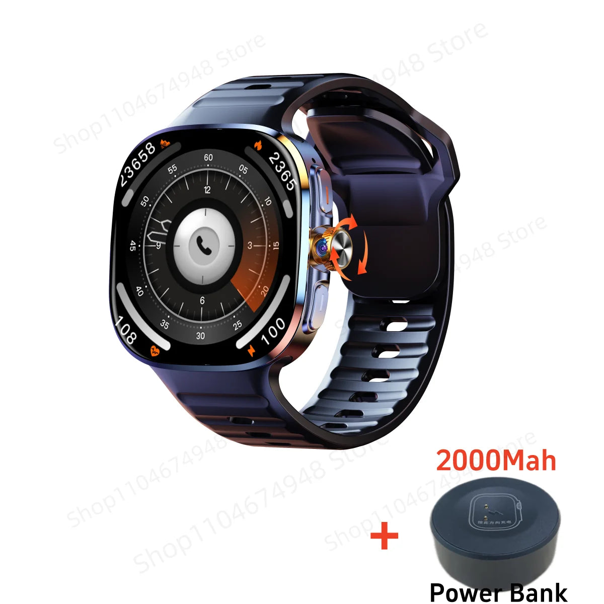 M99 Smart Watch Android 10.0 Smartwatch With Sim Card Rotary Camera GPS WIFI Compass 512GB Storage 2.4inch larger Amoled Screen