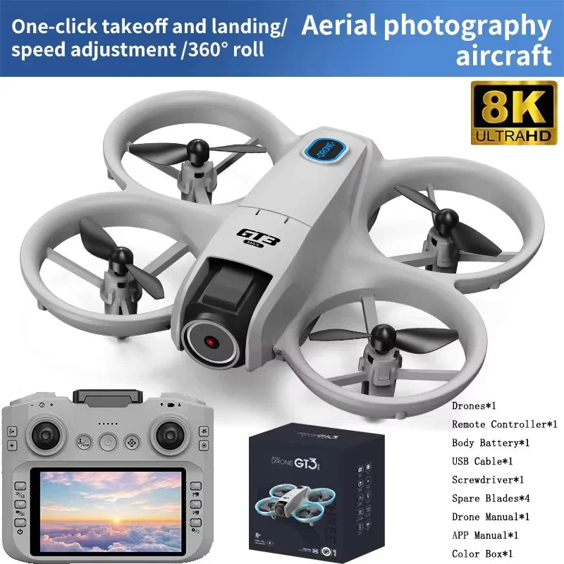 2026New GT3 MAX Drone 8K HD 4.3" Remote Control Headless Mode Helicopter 360° Flip Quadcopter Toys Mini Drone Fors Kid Toy Gifts