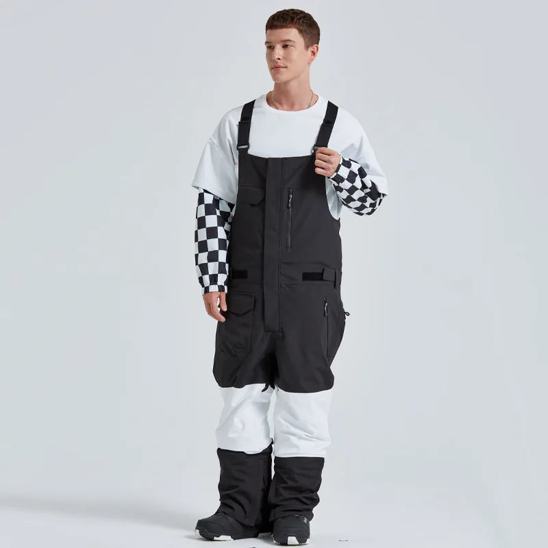 MUTUSNOW 2025 New Winter Women's and Men's Ski Strap Pants Windproof Waterproof Snowboarding Pants Outdoor Snowboard Overalls