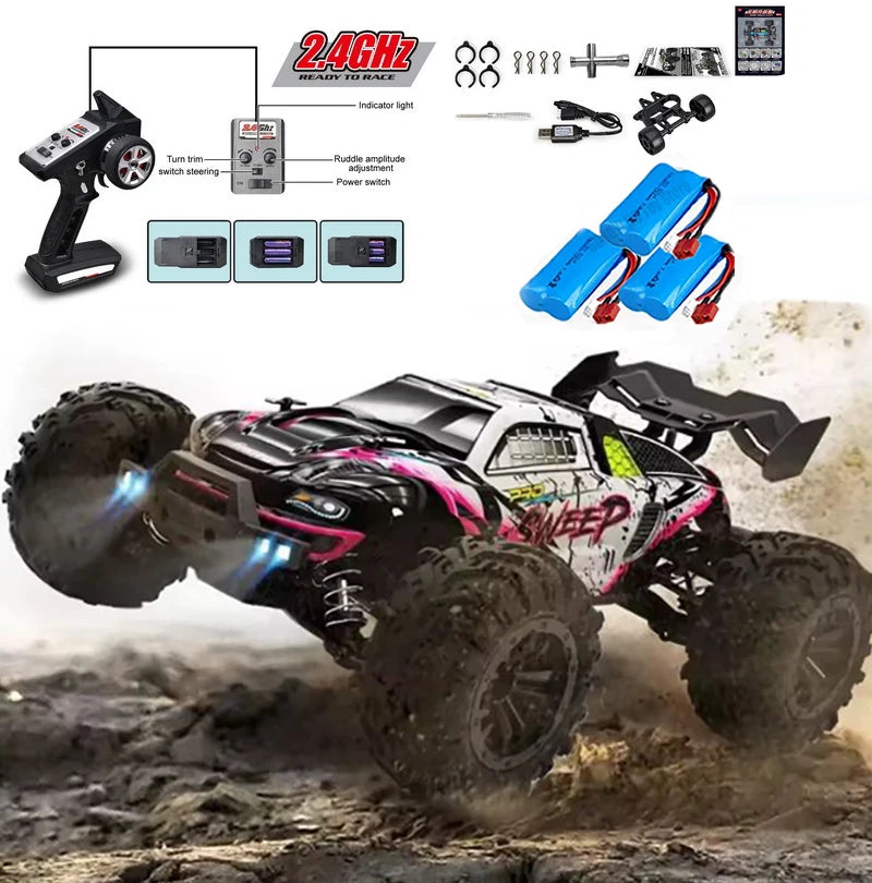 4WD 1:16 80KM/H Super Brushless 50KM/H Brushed RC Car 4x4 Off Road Remote Control High Speed Drift Racing Truck Toy Kids Adults