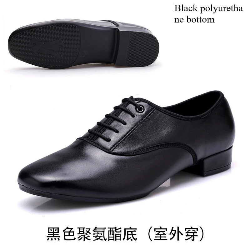 Leather Men Dance Shoes Sports Square Shoe for Men Adult Soft Dance Latin Shoes Modern Waltz Male Sneakers Increase