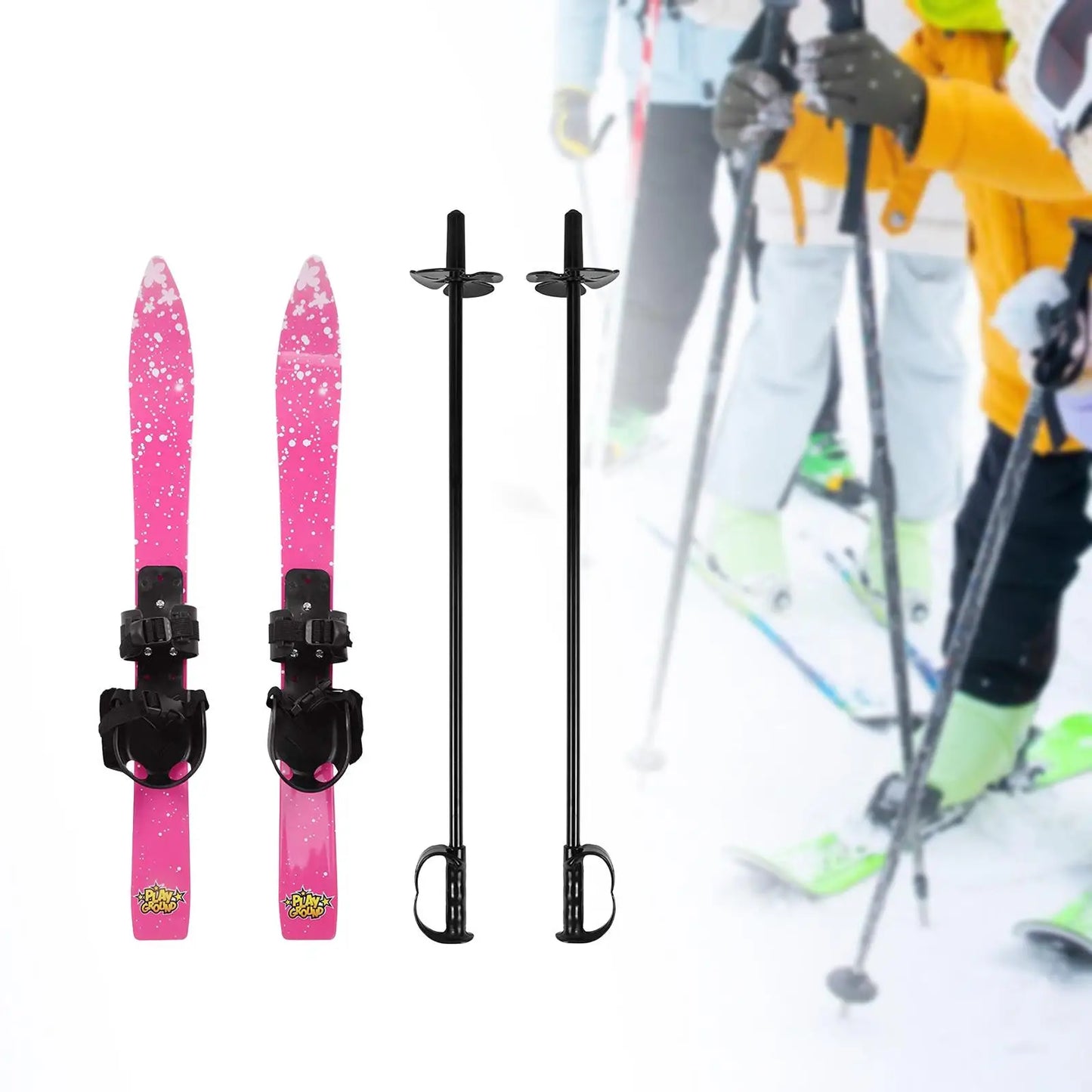 Snowblades Short Skis with Ski Poles with Bindings Snowboard Ski Board Sporting