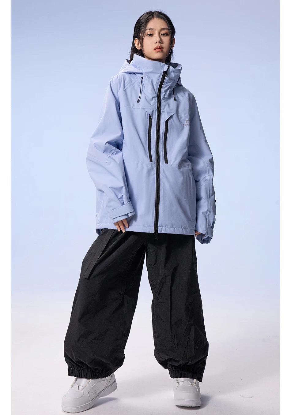 COPOZZ Thicken 3L Ski Jacket Men Women Windproof Waterproof Winter Ski Coat Ski Wear Solid Color Hooded Warm Snowboard Ski Suit