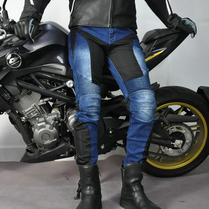2024 New PK719 Upgrade Model Motorcycle Summer Riding Jeans With Breathable Net Knight CECertification Equipment Anti-fall Pants