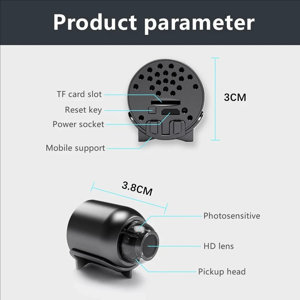 1080P New X5 Mini Camera Night Vision Lightweight Portable Premium Cams Motion Detection Wireless Surveillance Camera
