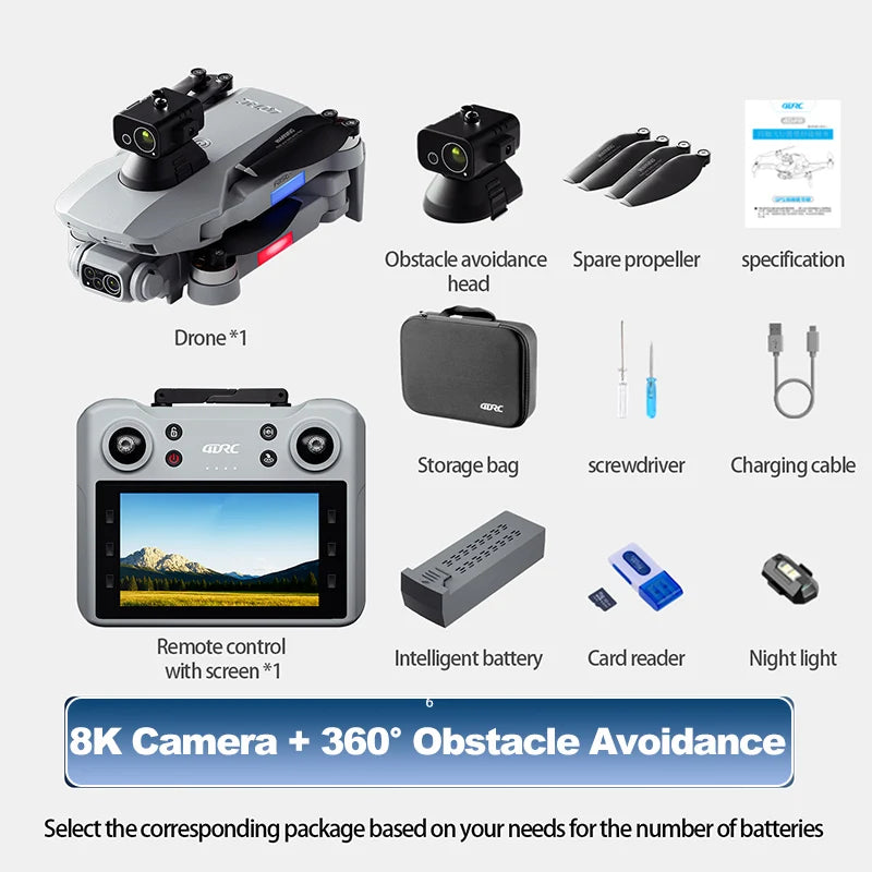 F8 MAX GPS Drone Professional 8K Camera 6K 5G WIFI FPV Drone Avoiding Obstacle with Large Screen Remote Control Quadcopter Toys