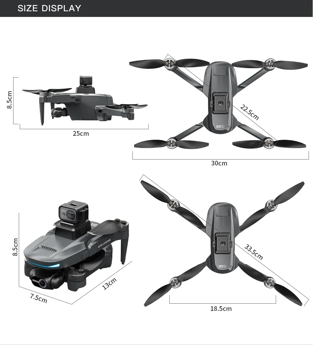 L200 PRO MAX Drone 4K Professional EIS Camera 2-Axis Gimbal 360° Obstacle Avoidance Brushless Motor GPS Quadcopter FPV RC Drones