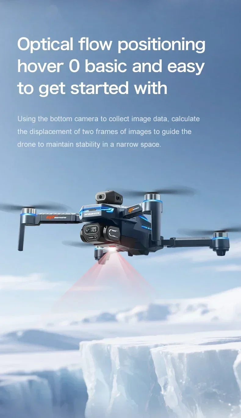 Drone 4K HD GT8 Camera Obstacle Avoidance Aerial Photography Brushless Drone with Screen Foldable RC Drone Quadcopter RTF
