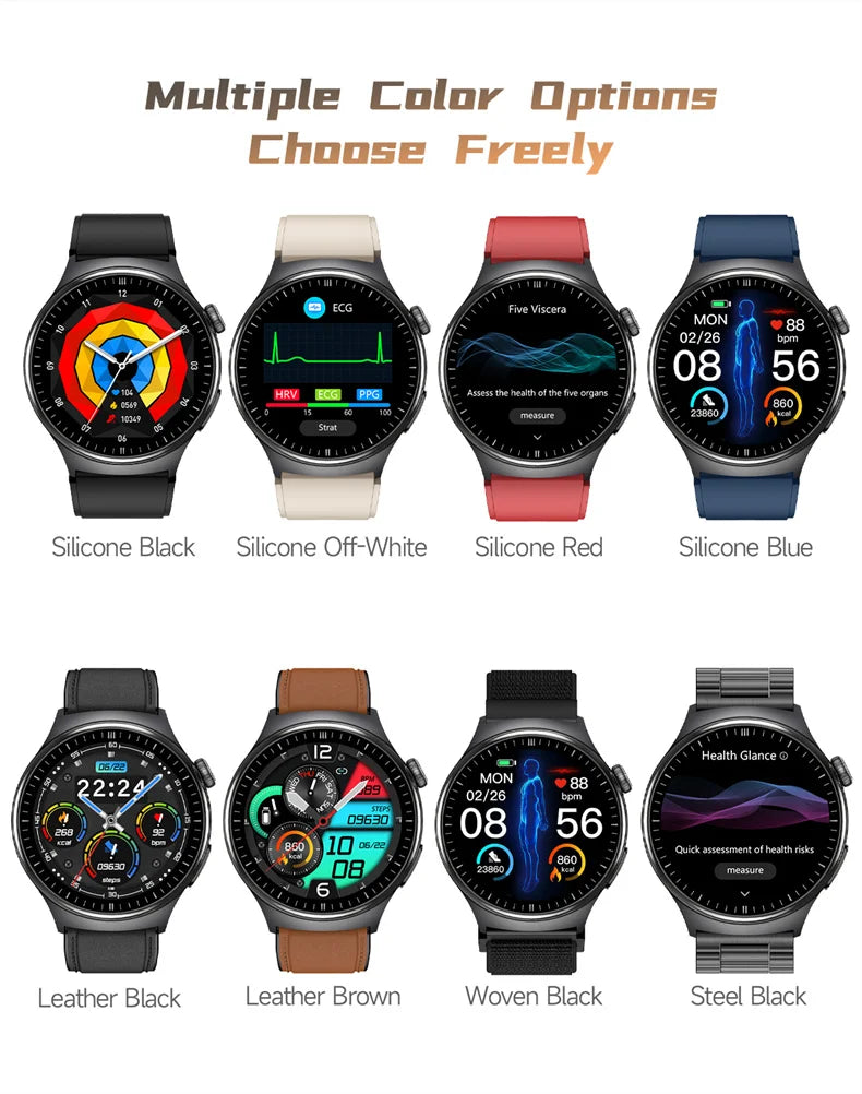 2026New Health Diagnosis Smart Watches Men Sport ECG Heart Rate Blood Pressure Uric acid Waterproof Smartwatches For Men women