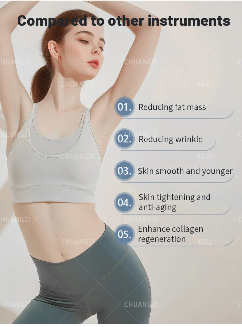 Portable NEO Device Slimming Machine Ultrasonic Fat Removal Wrinkle Removal Face Slimming Double Handle Super Strong 360 Degree
