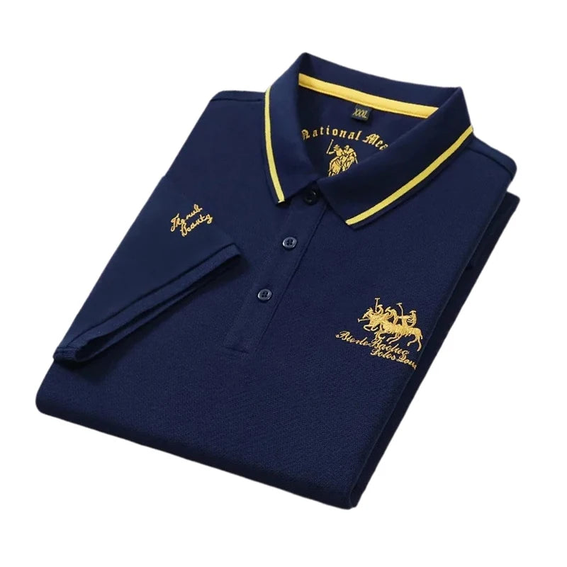 Summer Mens Short Sleeve Embroidered Polo Shirts Breathable Lightweight Shirt Luxury Top Casual Lapel T-shirt Men T Shirt Homme