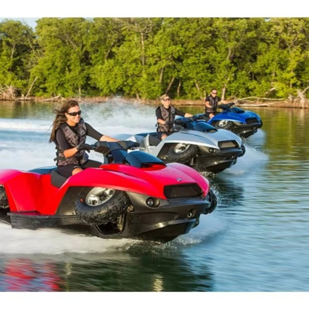 Factory Supplies High Quality OEM Fiberglass 4 Stroke Engine Amphibious Water Sports Vehicles Heavy Duty All Terrain Lake River