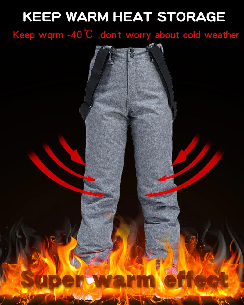 Winter Outdoor Mountain Waterproof Ski Pants For Men Women’s High Quality Windproof Warm Snow Trousers Ski Snowboarding Pants