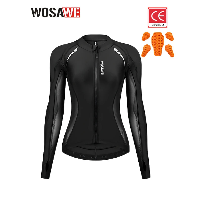 WOSAWE Summer Breathable Women's Motocross Motorcycle Armor Knight Riding Protect Anti Fall Soft Motorbike Armors Racing Jacket