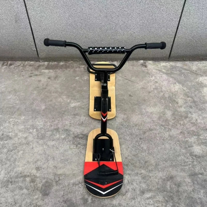Adult Ski Carts Thickened Wear-resistant Aluminum Skis Freestyle Skis Grass Skis Snowboards Orienteering Wood Color