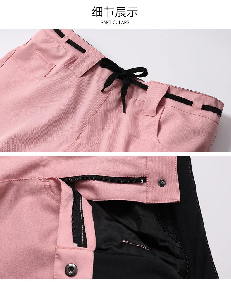 スノーボードウェア 보드복 Slim Fit Ski Pants for Men And Women Waterproof Thermal Stitching Skiwear