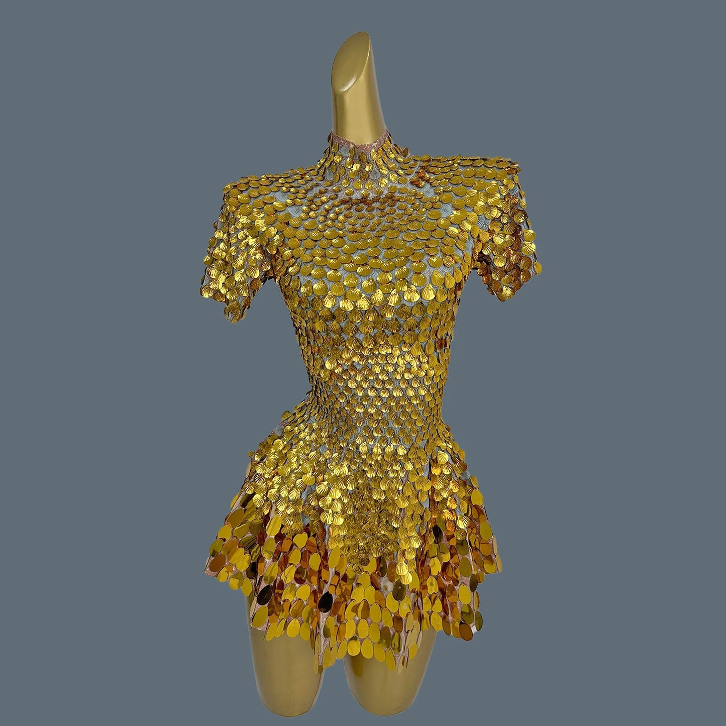 Sparkly Sequins Latin Dress Stage Wear Celebrate Birthday Prom Short Dress Nightclub Stage Performance Dance Costume Jinsique