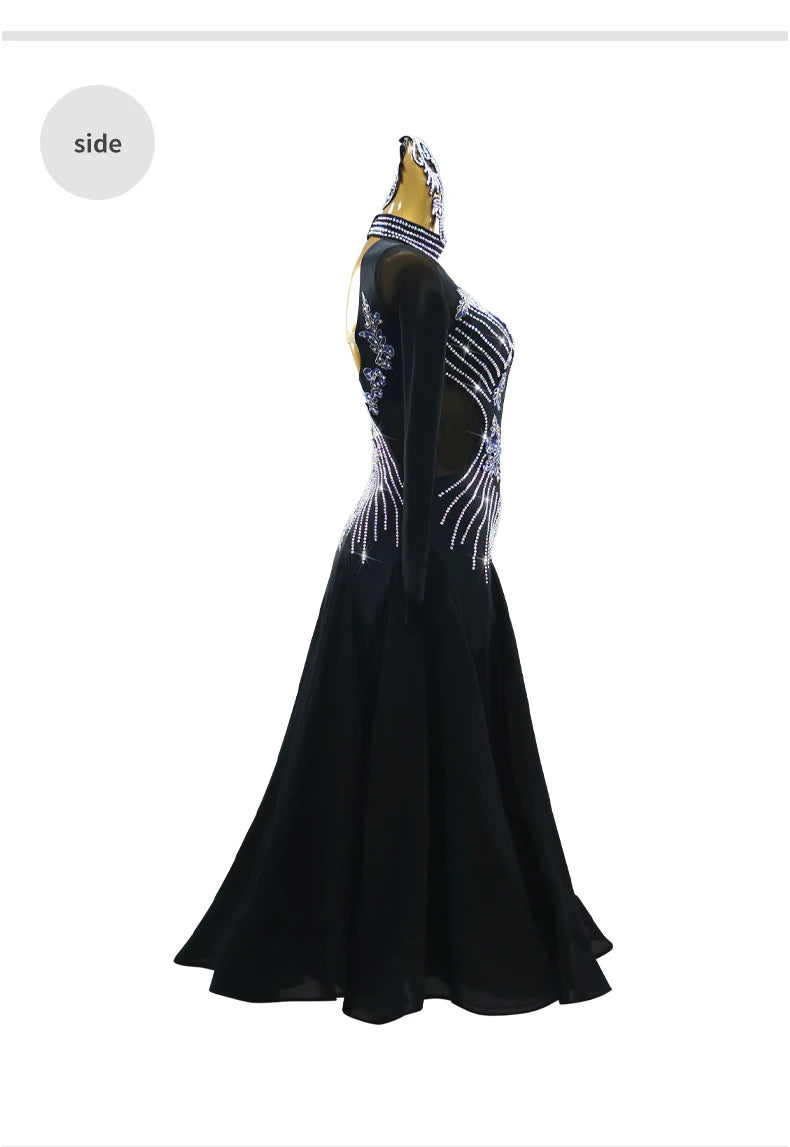 Girls Evening Dress Jazz Waltz Clothes Competition Stand Dance Sets Ballroom Suit 2026 Modern Match Women Dancewear Long Sleeves