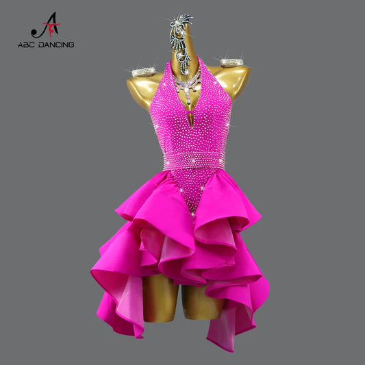 Latin Dance Competition Dresses Dancewear Skirt Womens Top Suit Female Urban Ballroom Girls Sexy New Costume Sport Party Clothes
