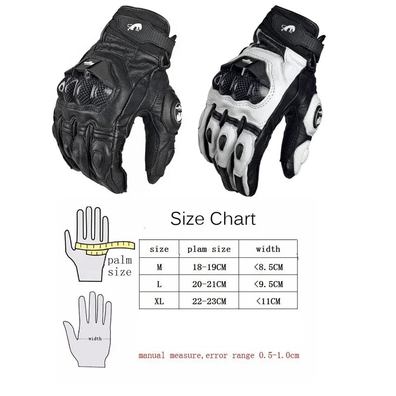 Mens Women 4 Season Driving Supertech Black/White Motorcycle Leather Gloves Racing Glove Motorbike Cowhide Race Bike Knight