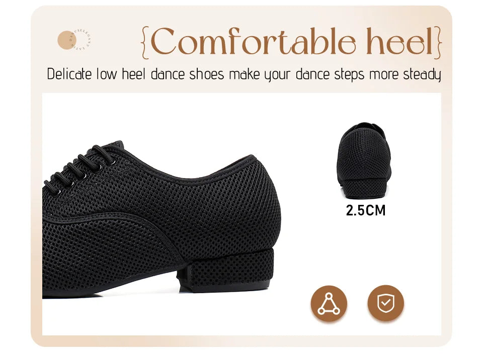 Men's Modern Jazz Sneaker for Men Boys Professional Black White Latin Salsa Shoes Plus Size Low Heel Tango Ballroom Dance Shoes