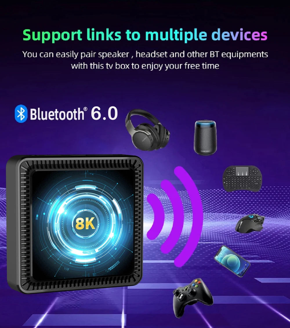 Q19 Smart TV Box Android 16 Allwinner H618 8GB 128GB 256GB Media Player Google Assistant BT6.0 Wifi 5G 8K Very Fast Set Top Box