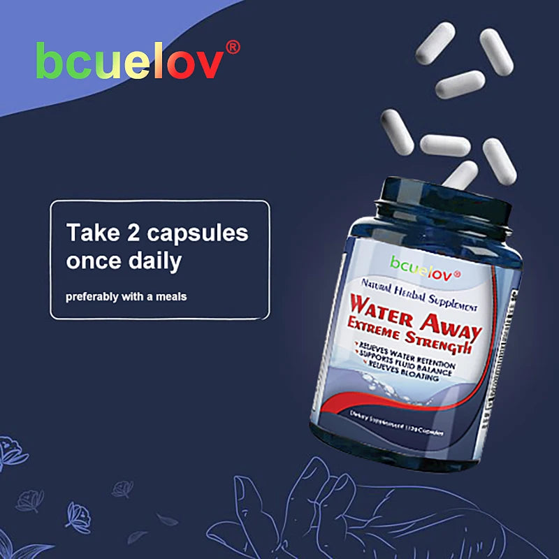 Bcuelov diuretic weight loss supplement capsules help eliminate excess water, bloating, edema, healthy urination, cleansing