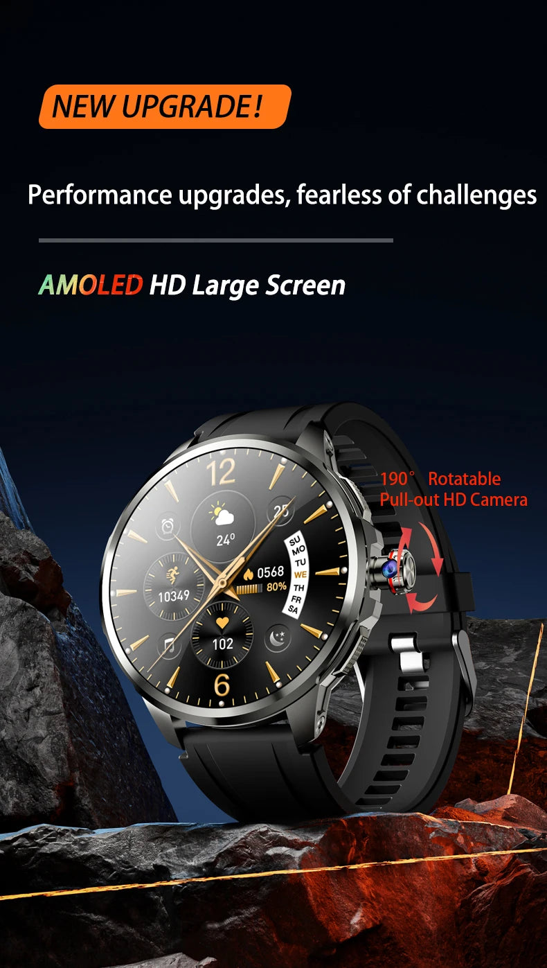Original H99 Smart Watch Android Watches Amoled Smartwatch With 190° Rotary Camera Google Play Store 1.95inch Amoled Screen