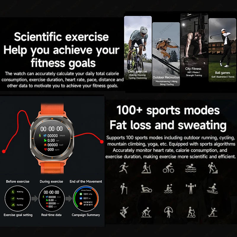 2026 New Watch 7 Ultra Smart Watch Men 3D Display Sport SmartWatch GPS NFC Compass Blood oxygen Smartwatch Women For Android IOS