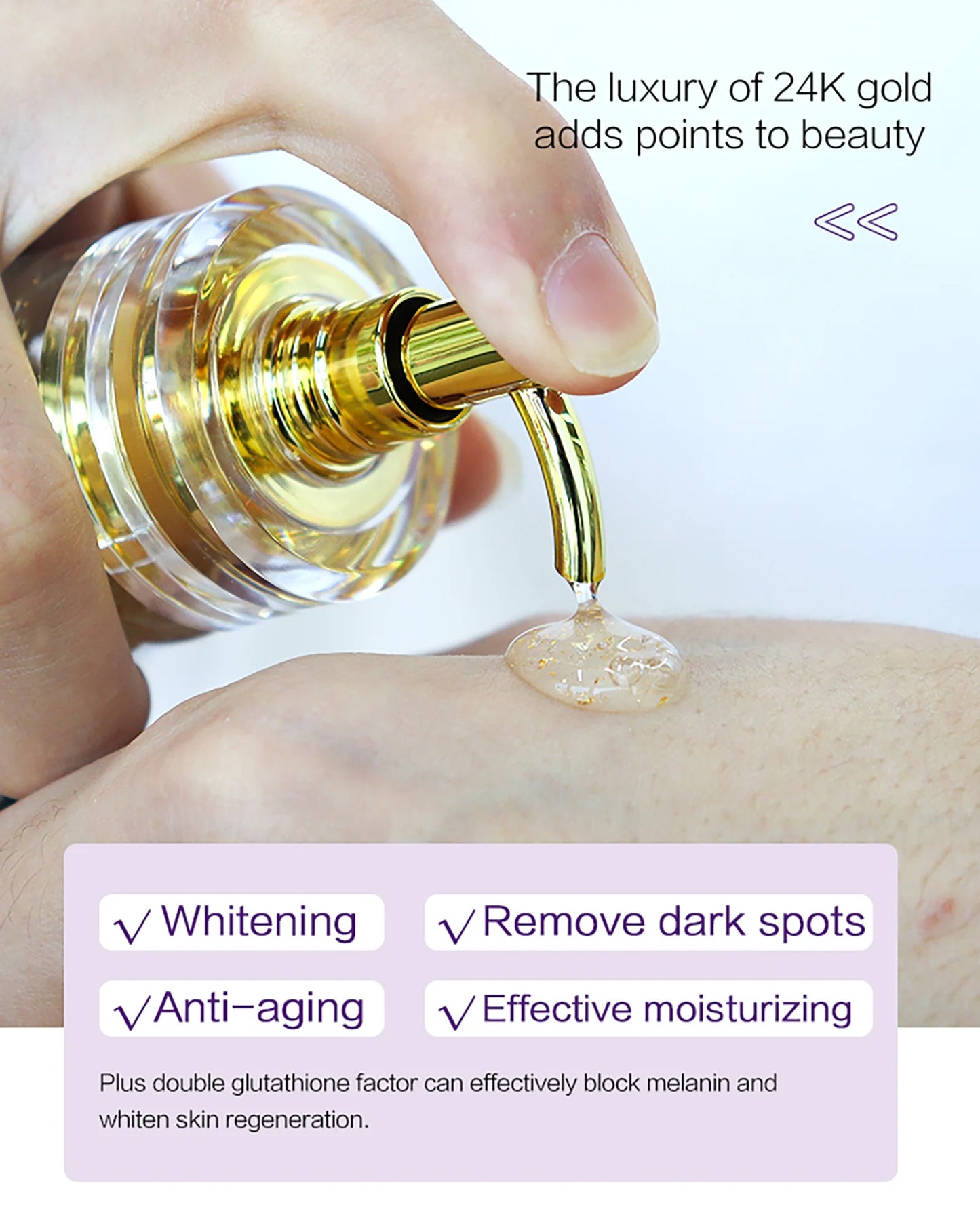 AILKE Double Glutathione Whitening Set For All Skin Types, Reduce Dark Spots, Melanin, Freckles, Chloasma, Even Skin Tone