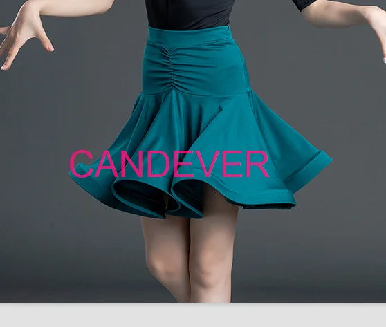 sexy Latin Dance Costume For Girls Ballroom Salsa Tango top Skirts Kids Child lace Leopard Latin Dance Split Dress Leotard Skirt