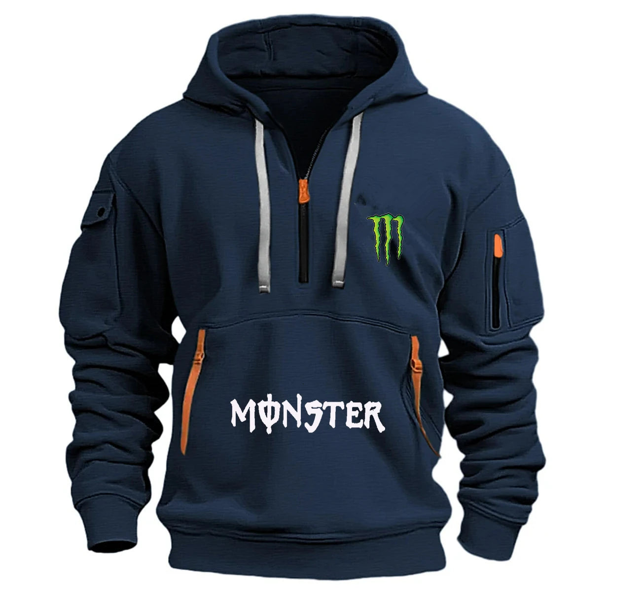 2026 Magic Claw Energy Men's Hooded Jacket Winter Warmth Half-Zip Outdoor Sport Pullover Autumn/Winter Outdoor Shirt