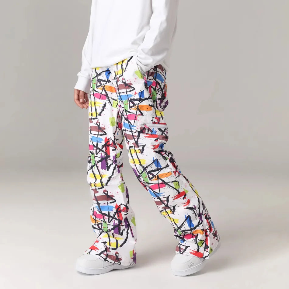 Skinny Snowboard Ski Pants Women's and Men's Snow Pants Waterproof Wind Warm Snow Pants Slim Ski Suit