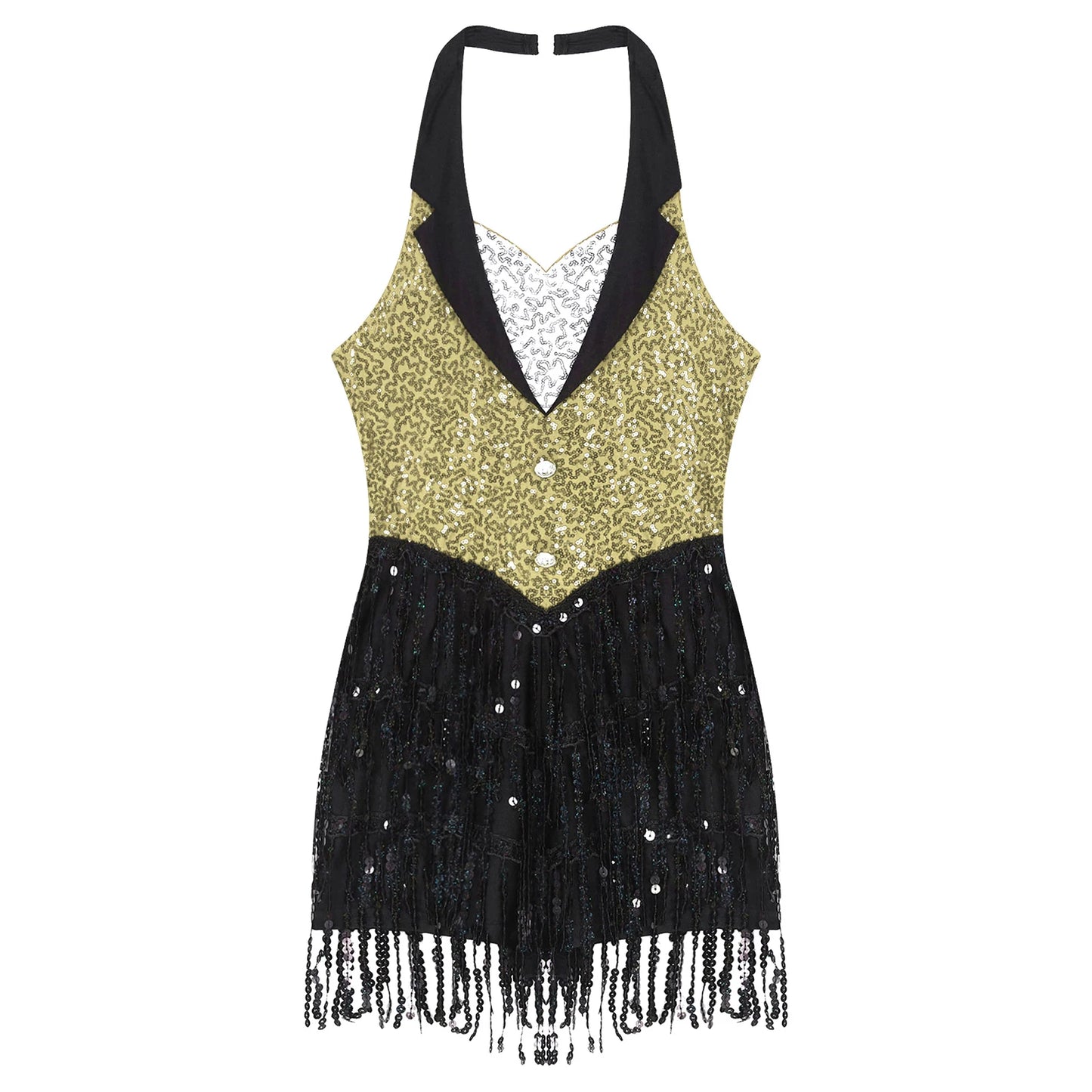Women Modern Dance Dress Performance Costume Shiny Sequins Sleeveless Latin Jazz Tango Salsa Dance Leotard Bodysuit Dress Outfit
