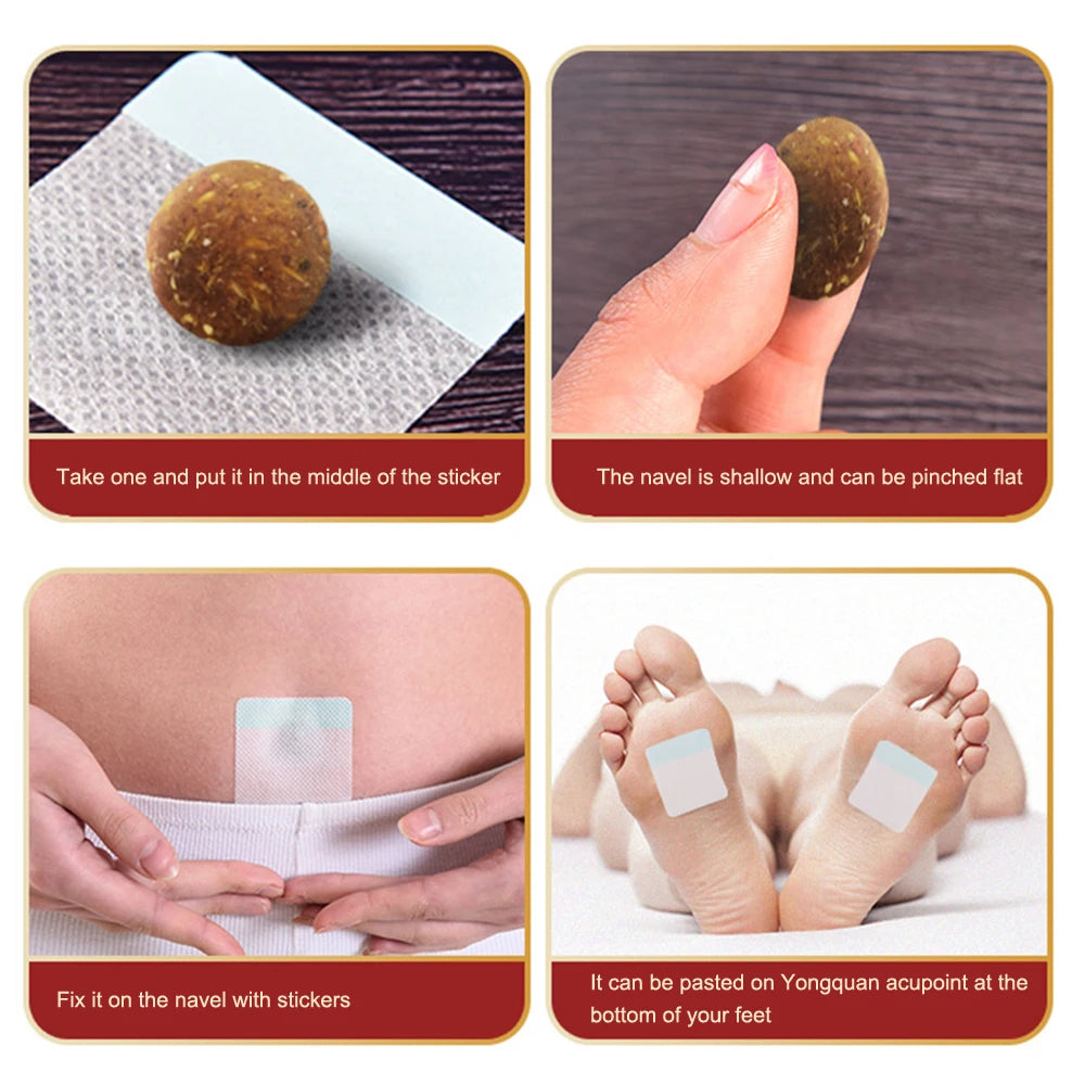 Fat Burning Patch Belly Stickers Chinese Medicine Slimming Products Body Belly Detox Lose Weight Navel 10/30pcs Patch+30pcs ball