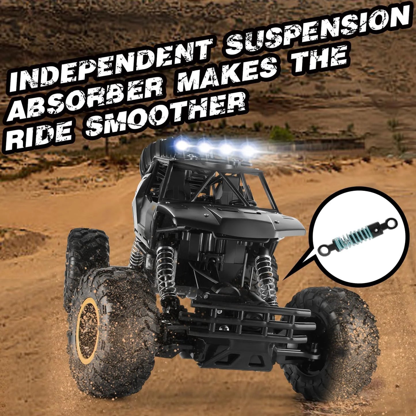4WD 1:12/16 Scale All Terrain RC Car 20KM/H High Speed Electric Vehicle Remote Control Off-Road Truck LED HeadLight Gifts Adults